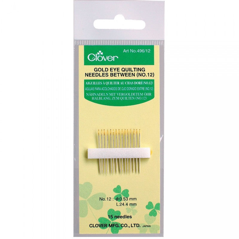 Clover - Gold Eye Quilting Needles Between - No. 12