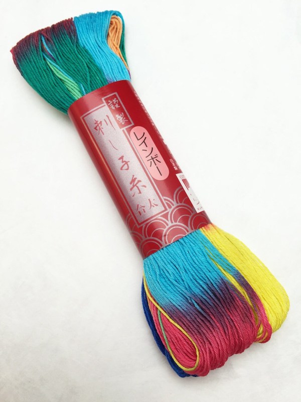 Daruma - Yokota Variegated Sashiko Thread - 100 meter - Rainbow