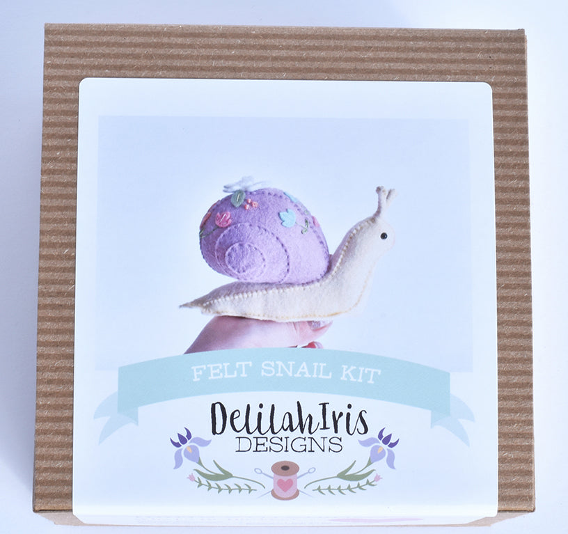 Delilah Iris Designs - Felt Snail DIY Hand Sewing Kit - Cream